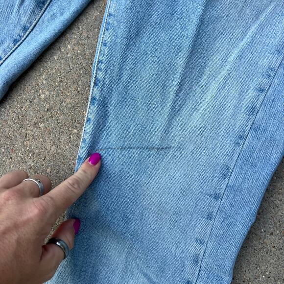 Vintage Y2K Levi's 519 Low Rise Flare Jeans Light Stone Wash Size 7 Long Junior - Picture 4 of 8